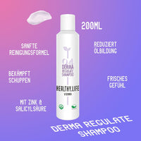 HEALTHY.LIFE VIENNA Derma Regulate Shampoo 200ml mit Zink & Salicylsäure - Anti Schuppenshampoo für juckende Kopfhaut - HauptSacheShop