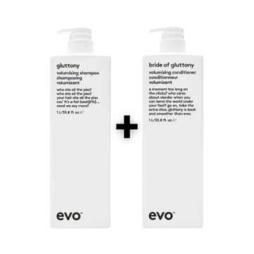 Evo Set Gluttony Volume Shampoo 1000ml + Bride of Gluttony Volumising Conditioner 1000ml