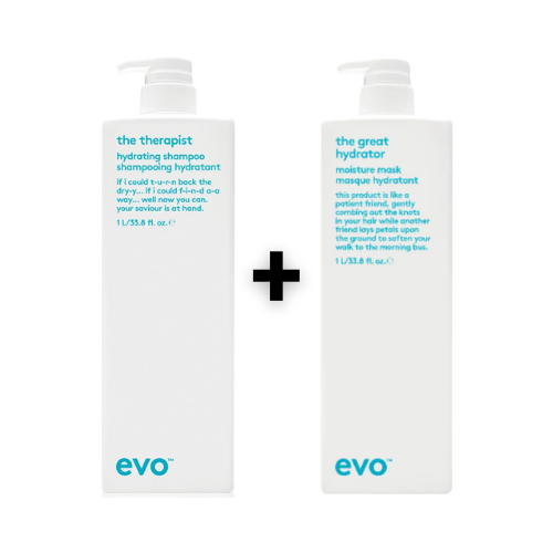 Evo Set The Therapist Hydrating Shampoo 1000ml + The Great Hydrator Moisture Mask 1000ml