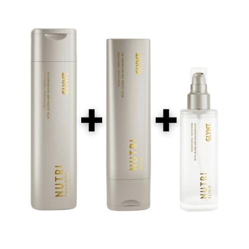 Glynt Set Nutri Shampoo 250ml + Nutri Mask 200ml + Nutri Elixir 100ml