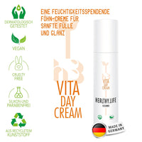 HEALTHY.LIFE VIENNA Vita Day Cream 100ml - Föhncreme für Feuchtigkeit, Fülle und Glanz