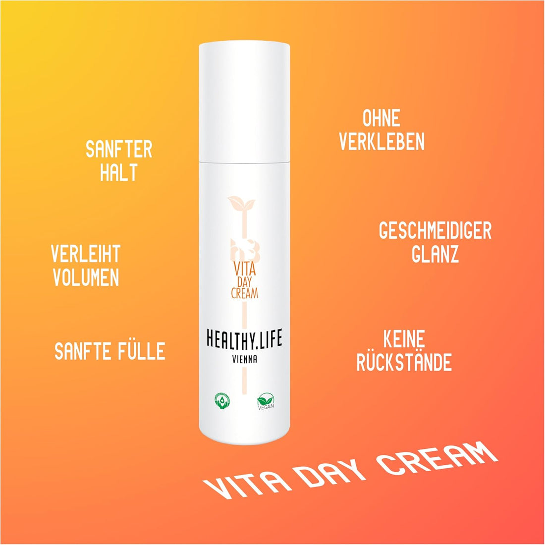 HEALTHY.LIFE VIENNA Vita Day Cream 100ml - Föhncreme für Feuchtigkeit, Fülle und Glanz