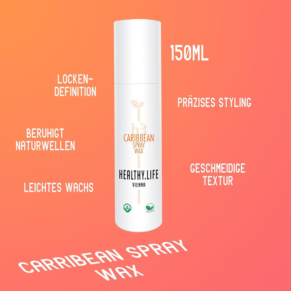 HEALTHY.LIFE VIENNA Caribbean Spray Wax 150ml - Sprühwachs für definierte Locken – leichter Halt