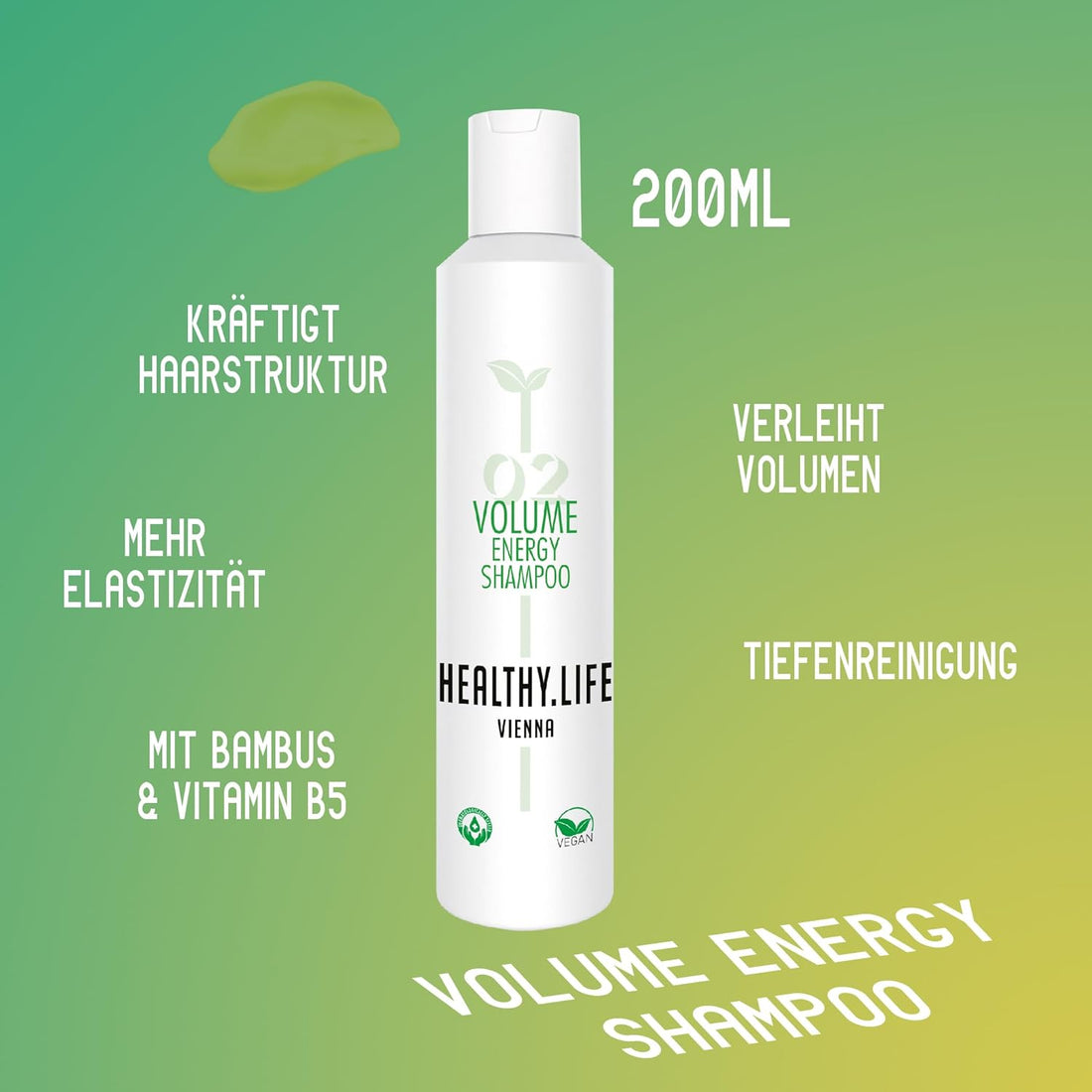 HEALTHY.LIFE VIENNA Volume Energy Shampoo 200ml mit Bambus & Vitamin B5