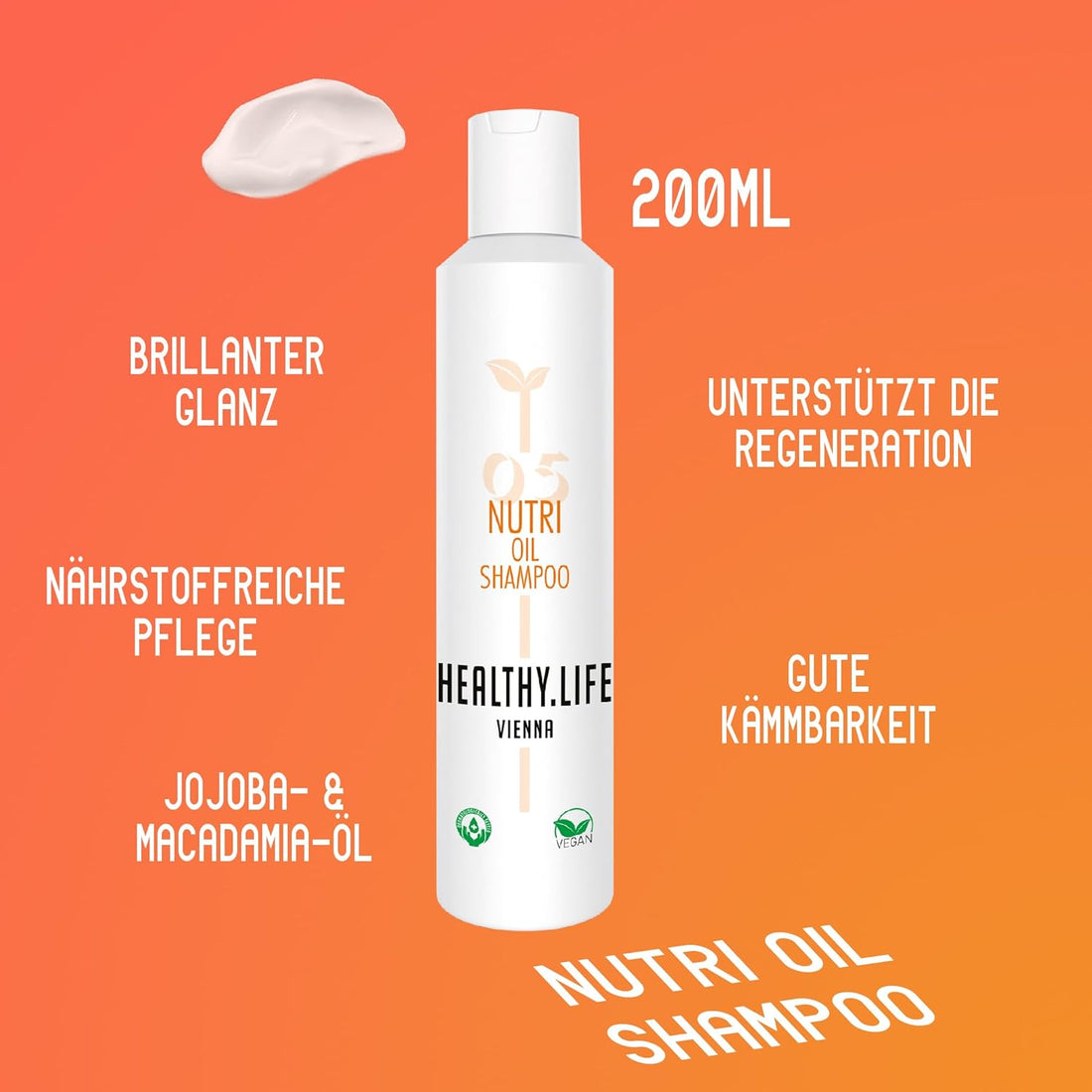 HEALTHY.LIFE VIENNA Nutri Oil Shampoo 200ml mit Jojoba & Macadamia