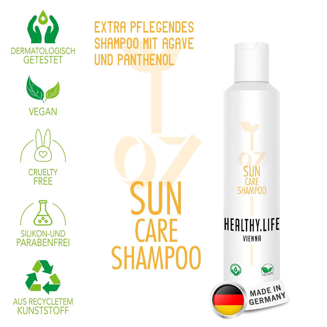 HEALTHY.LIFE VIENNA Sun Care Shampoo 200ml mit Panthenol & Agave