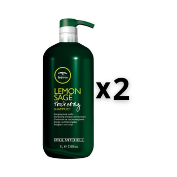 Paul Mitchell Set 2x Tea Tree Lemon Sage Thickening Shampoo 1000ml