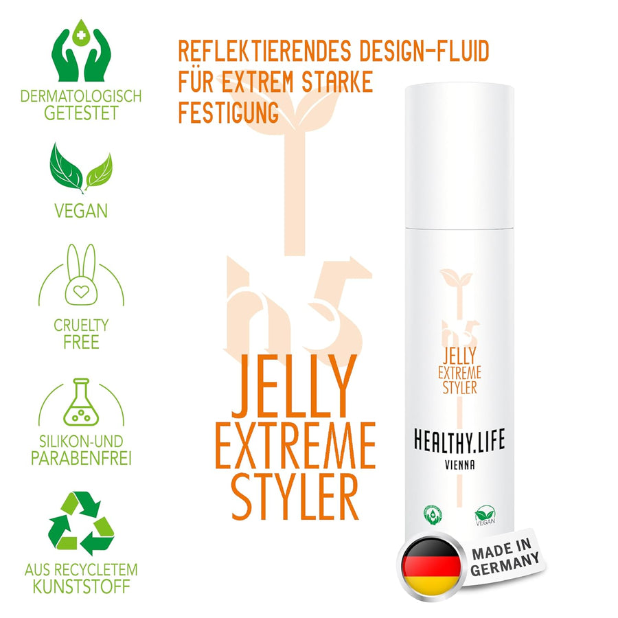 HEALTHY LIFE VIENNA Jelly Extreme Styler 100ml - Reflektierendes Haargel für extra starke Festigung - HauptSacheShop