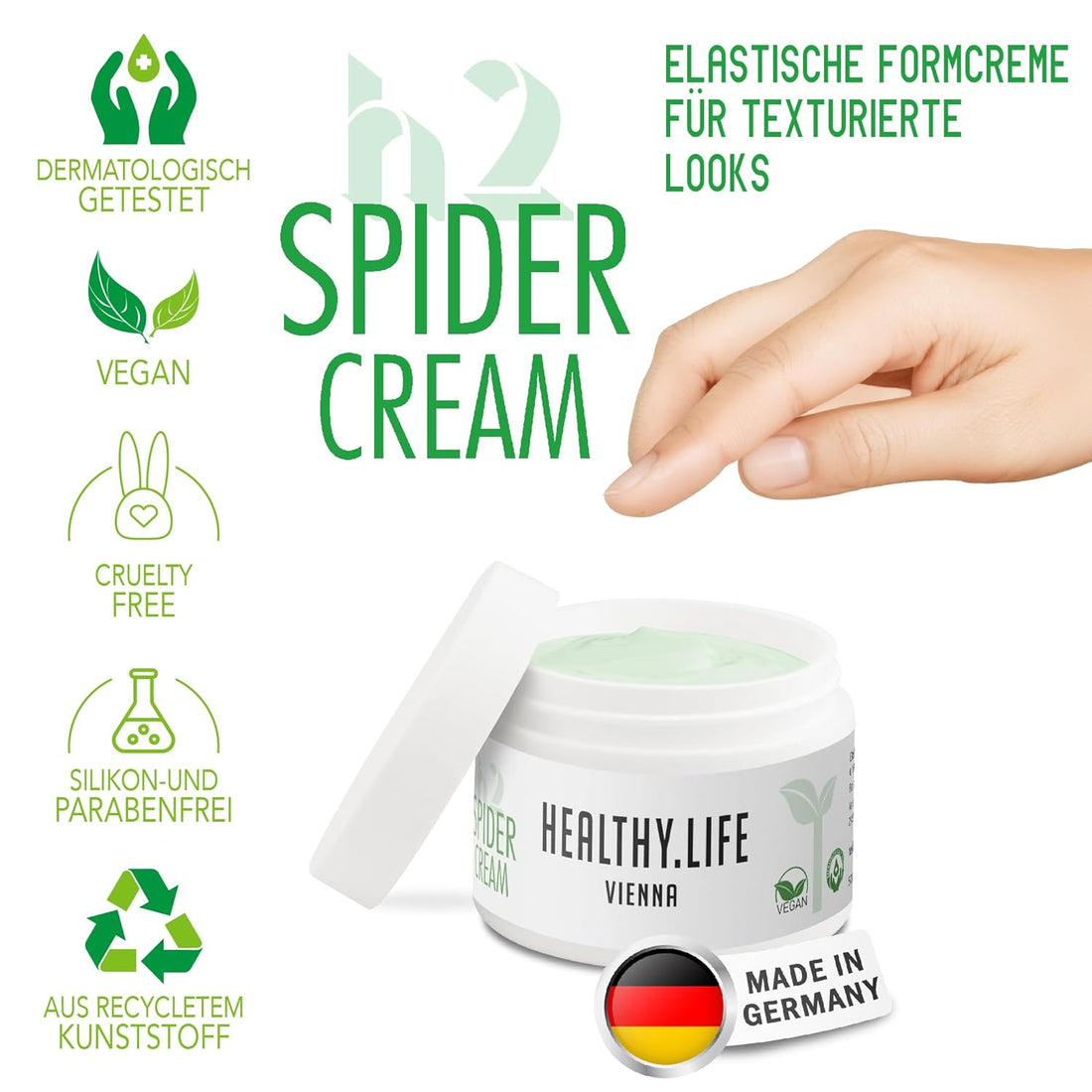 HEALTHY LIFE VIENNA Spider Cream 50ml - Elastische Formcreme – mittlerer Halt - HauptSacheShop