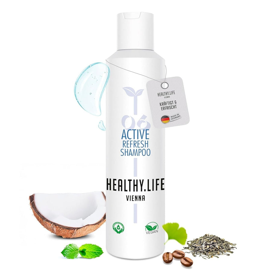 HEALTHY.LIFE VIENNA Active Refresh Shampoo 200ml mit Koffein & Grünem Tee - HauptSacheShop