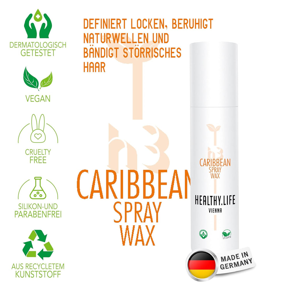HEALTHY.LIFE VIENNA Caribbean Spray Wax 150ml - Sprühwachs für definierte Locken – leichter Halt - HauptSacheShop