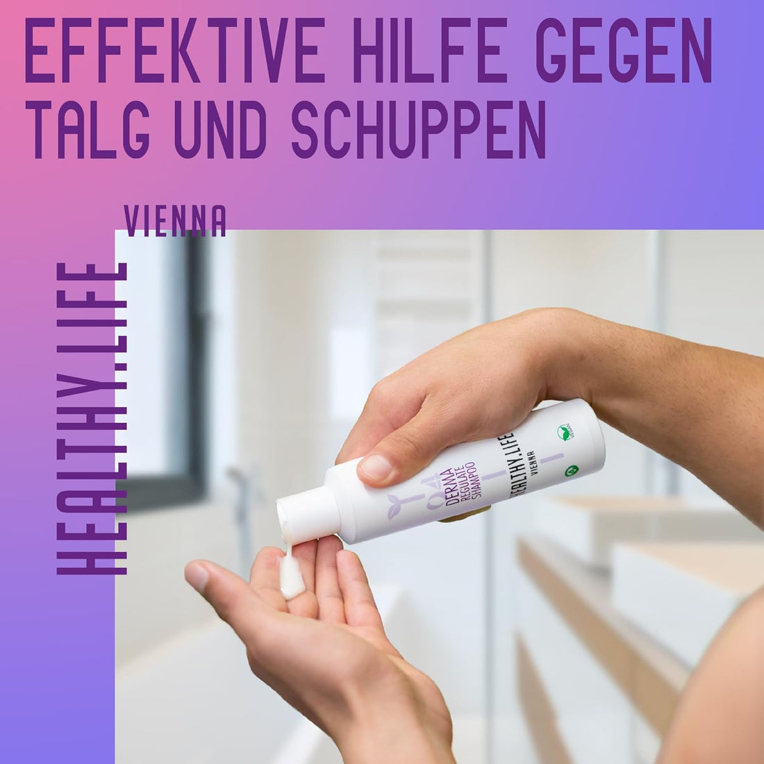 HEALTHY.LIFE VIENNA Derma Regulate Shampoo 200ml mit Zink & Salicylsäure - Anti Schuppenshampoo für juckende Kopfhaut - HauptSacheShop