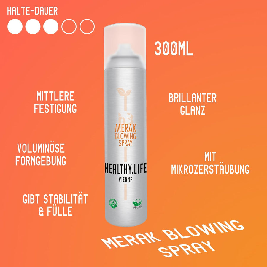 HEALTHY.LIFE VIENNA Merak Blowing Spray 300ml - Hairspray for Natural, Bouncy Hold - HauptSacheShop