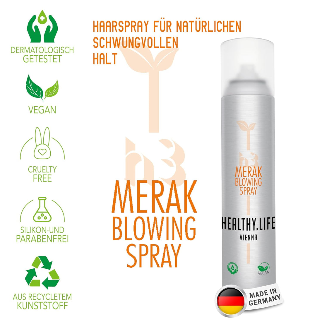 HEALTHY.LIFE VIENNA Merak Blowing Spray 300ml - Hairspray for Natural, Bouncy Hold - HauptSacheShop