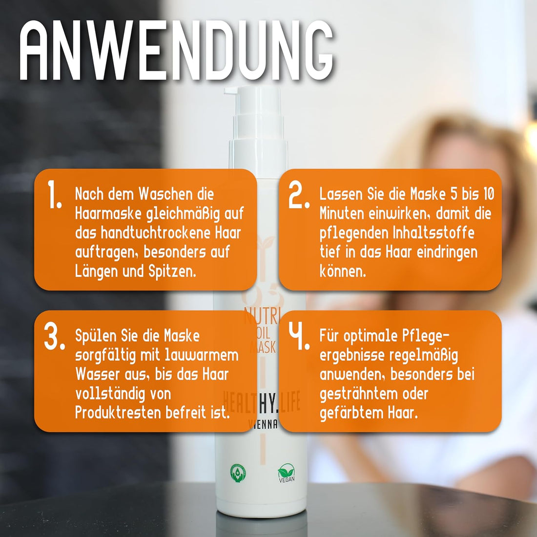 HEALTHY.LIFE VIENNA Nutri Oil Mask 200ml - Geschmeidigkeit für kräftiges und trockenes Haar - HauptSacheShop