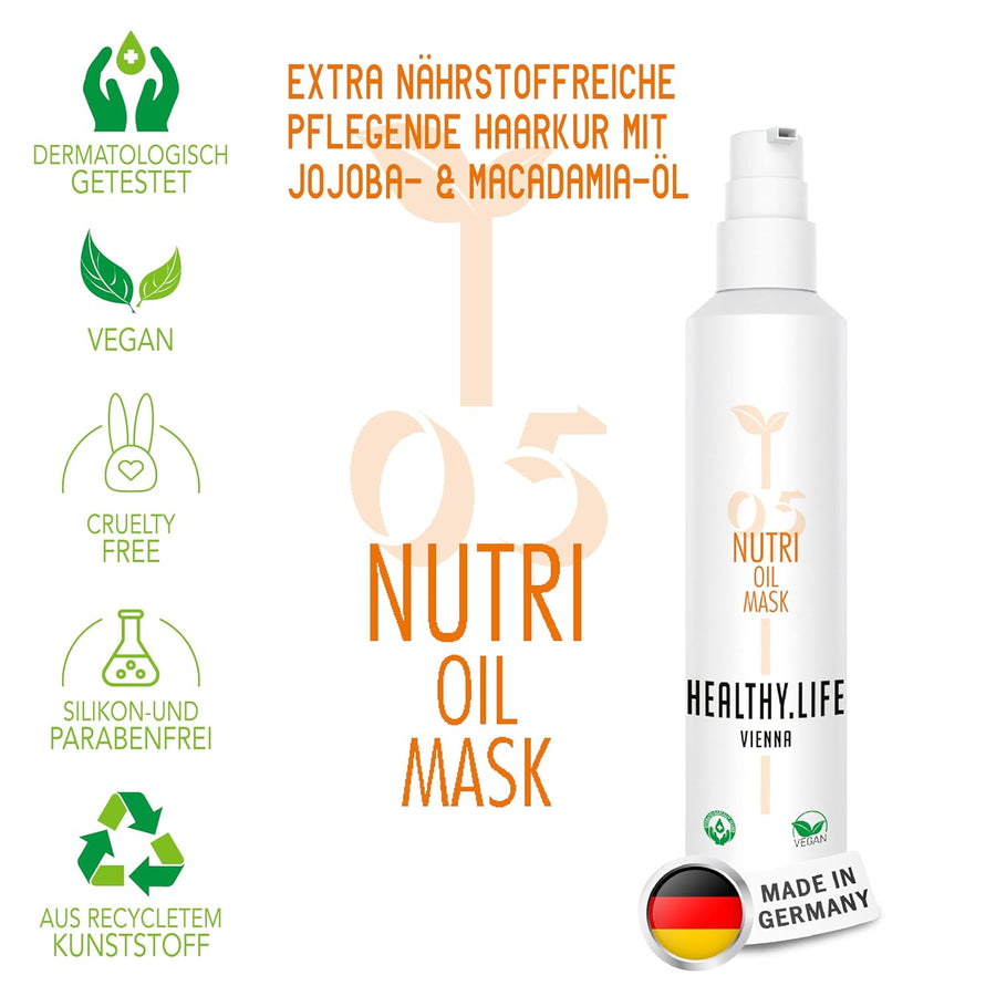 HEALTHY.LIFE VIENNA Nutri Oil Mask 200ml - Geschmeidigkeit für kräftiges und trockenes Haar - HauptSacheShop