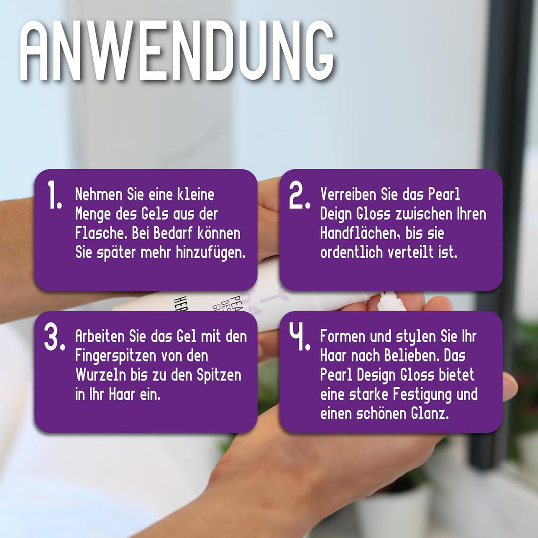 HEALTHY.LIFE VIENNA PEARL Design Gloss Haargel 100ml - Modellier - Gel mit reflektierendem Perlmutt - Effekt - HauptSacheShop
