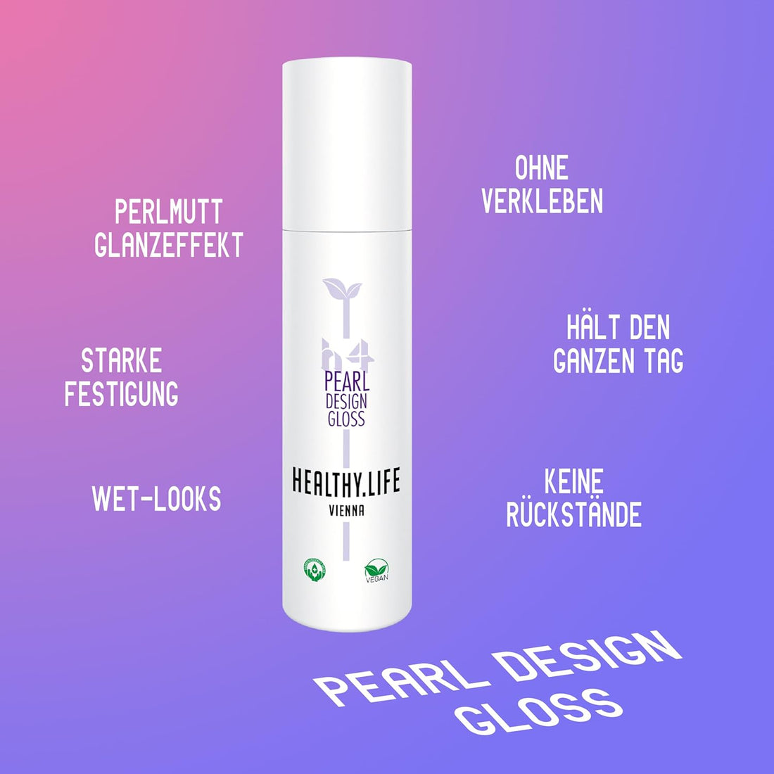 HEALTHY.LIFE VIENNA PEARL Design Gloss Haargel 100ml - Modellier - Gel mit reflektierendem Perlmutt - Effekt - HauptSacheShop