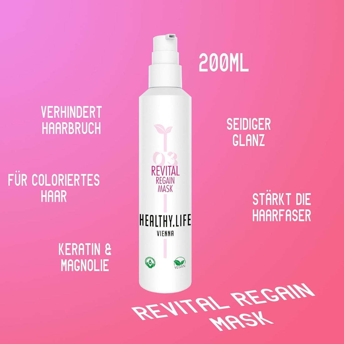 HEALTHY.LIFE VIENNA Revital Regain Mask 200ml - Pflege und Schutz für Coloriertes Haar - HauptSacheShop
