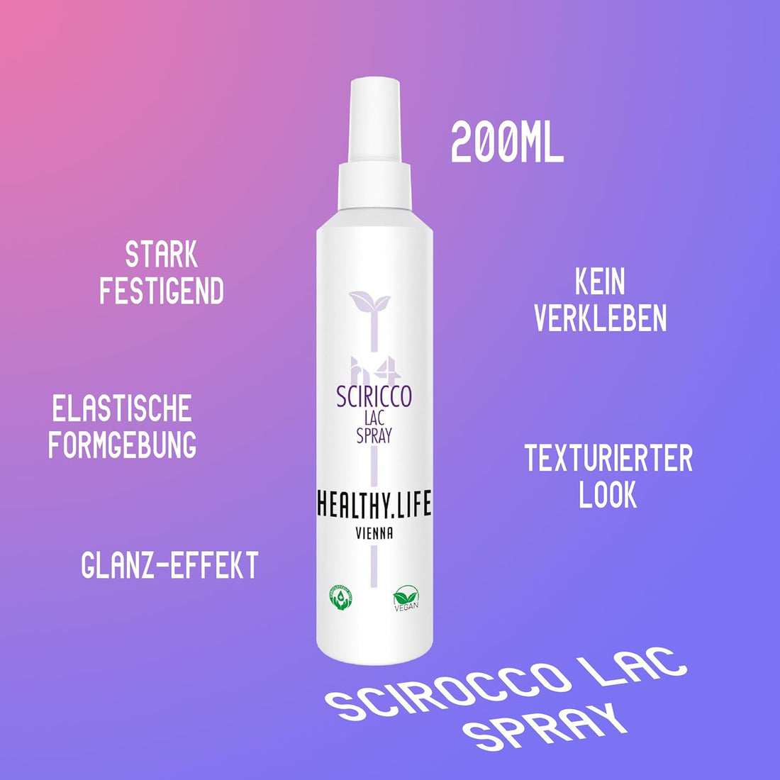 HEALTHY.LIFE VIENNA Scirocco Lac Spray 200ml - Pumpspray für elastische Formgebung - HauptSacheShop