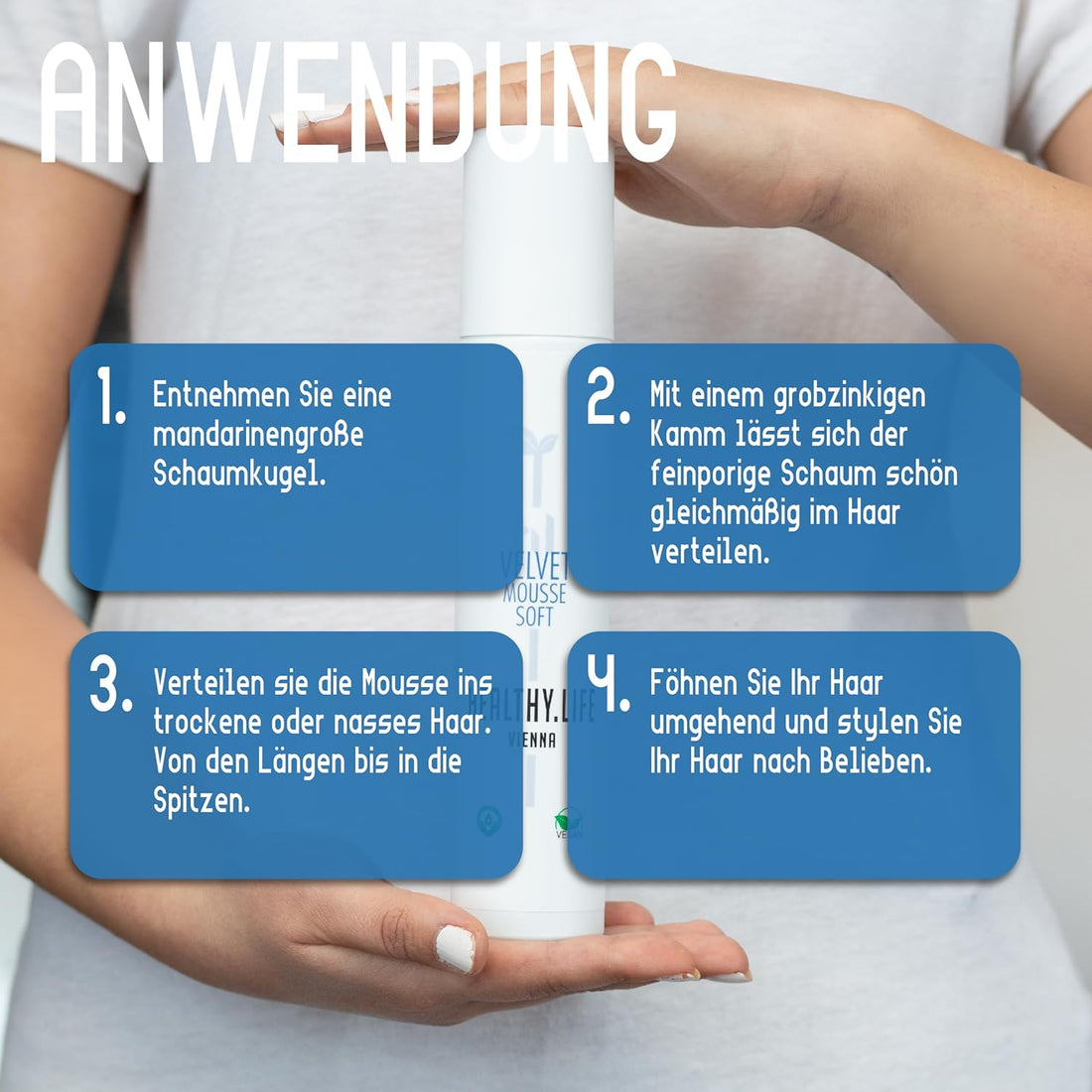 HEALTHY.LIFE VIENNA Velvet Mousse Strong 200ml Volumen Schaumfestiger - HauptSacheShop