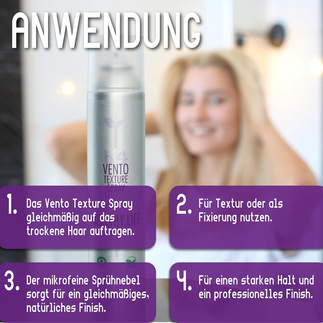 HEALTHY.LIFE VIENNA Vento Texture 300ml - Hairspray for Strong Hold and Structure - HauptSacheShop